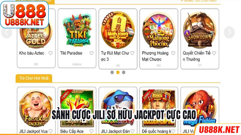 Sảnh cược Jili sở hữu jackpot cực cao